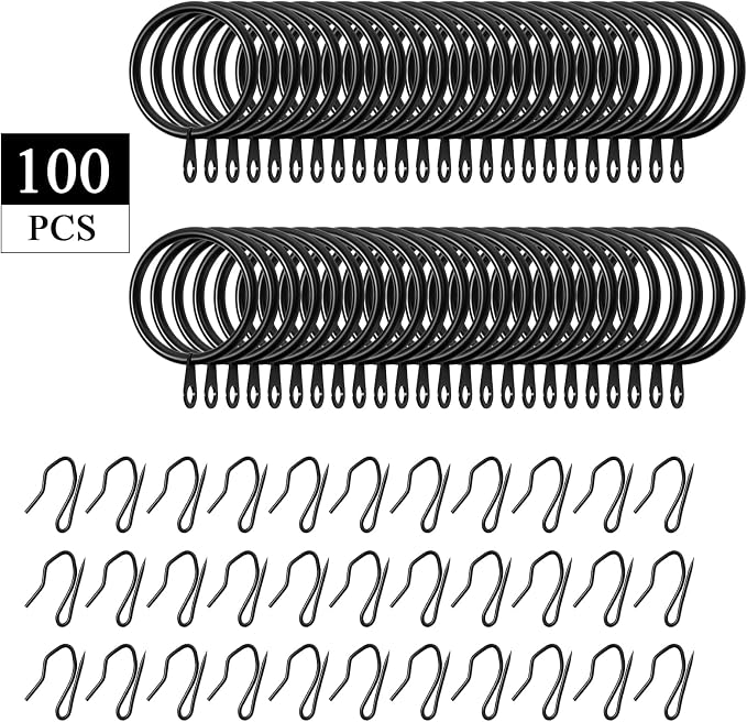 Qunclay 100 Set 1.65 Inch Metal Curtain Rings - Image 3