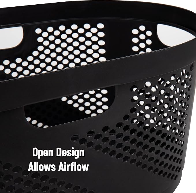 Mind Reader 40L Ventilated Laundry Baskets, Lightweight Clothes Hamper - Image 4