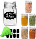 ComSaf Square Glass Spice Jars 8 oz 6 Pack by ComSaf