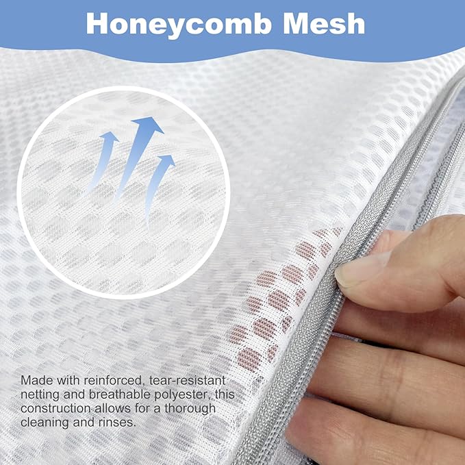 Laundry Bags Mesh Wash Bags for Delicates, Upgraded Honeycomb & Fine Mesh - Image 3