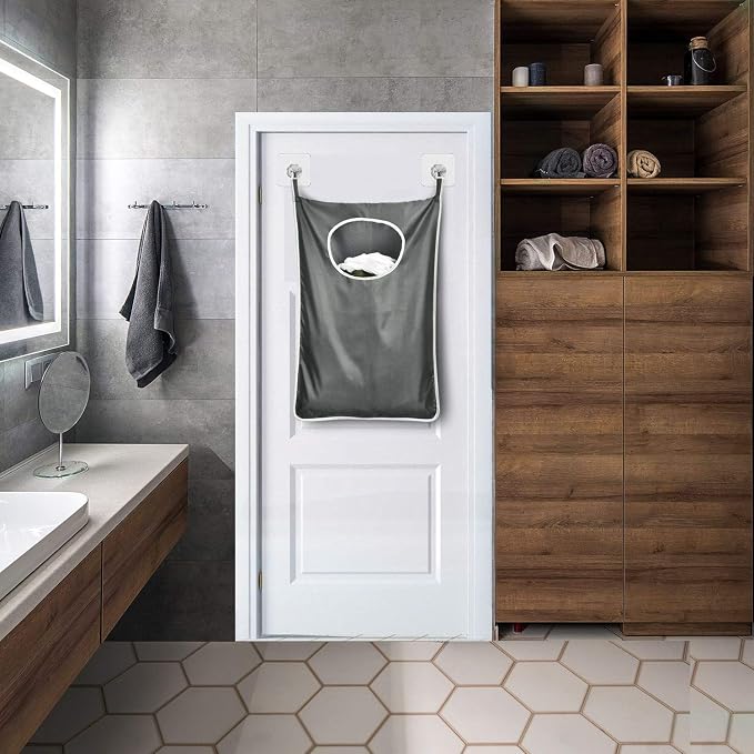 Durable hanging laundry hamper bag Behind door Space Saving - Image 5