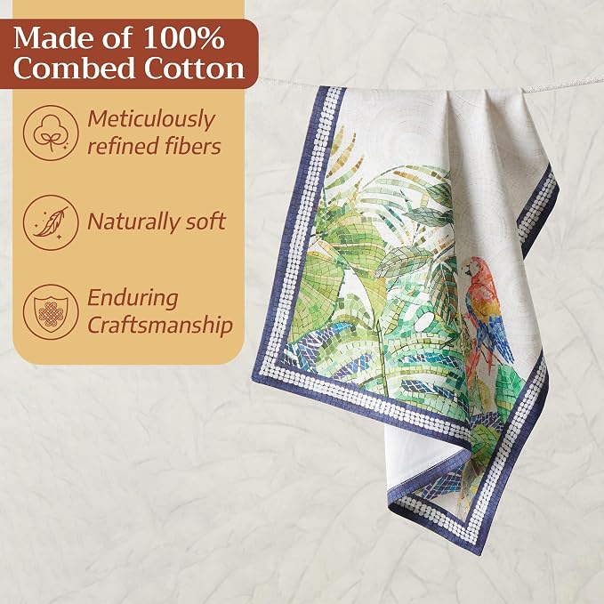 Maison d' Hermine Kitchen Towels Set of 3 100% Combed Cotton 27.50"x20" - Image 4