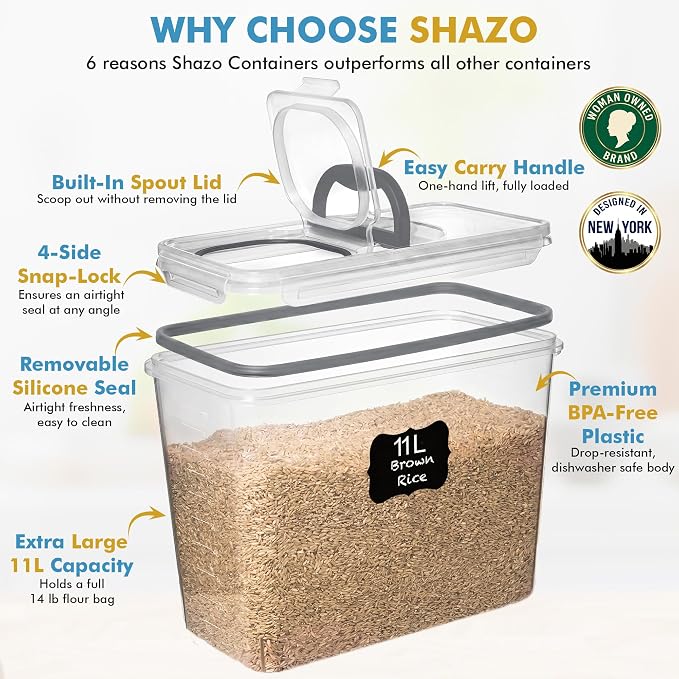 Shazo 2 PC Flour Sugar Storage Containers - Image 4