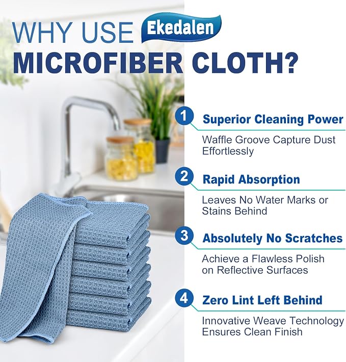 Ekedalen Microfiber Cleaning Cloth Lint Free Glass Polish - Image 2