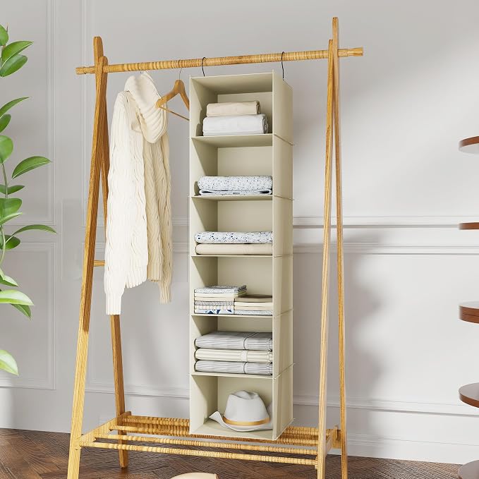 Hanging Closet Organizer 6-Shelf, Oxford Fabric Wardrobe Storage, shoes & - Image 2
