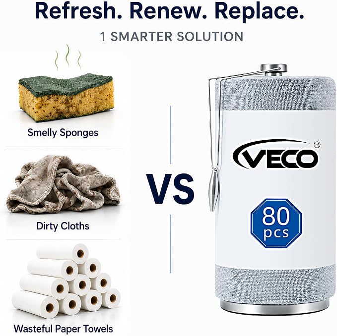 Veco Microfiber Cleaning Cloth Roll - Image 2