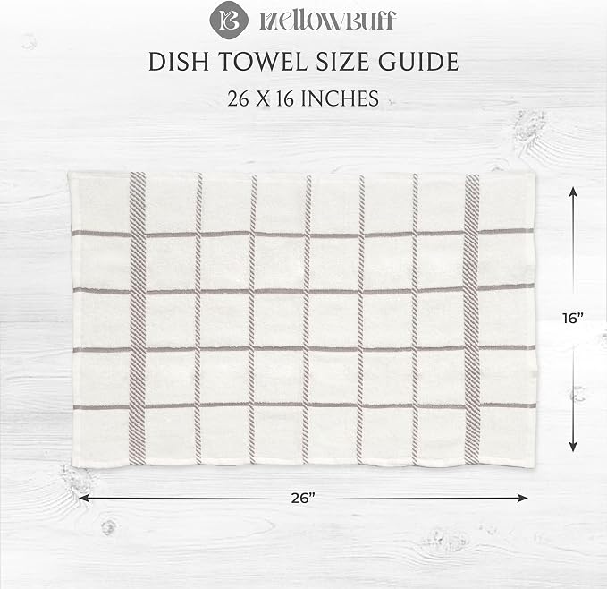 100% Cotton Terry Dish Towels, 4 Pack Checks, 16 x26 Inches, Super Soft and - Image 4