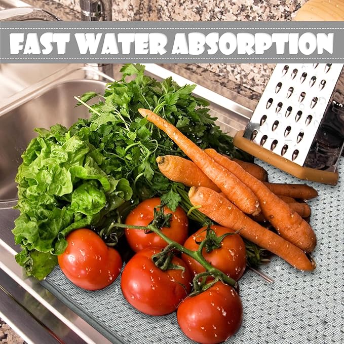 2 Pack Microfiber Dish Drying Mat, 24 x 17 inch, Super Absorbent, Drying Pad - Image 6