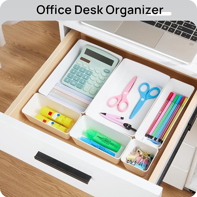 Vtopmart 44 PCS Plastic Drawer Organizer Set, Vanity Organizer Trays, Non-Slip - Image 6