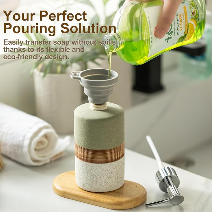 Ceramic Dish Soap Dispenser for Bathroom Shower Hand Soap Dispenser | - Image 3