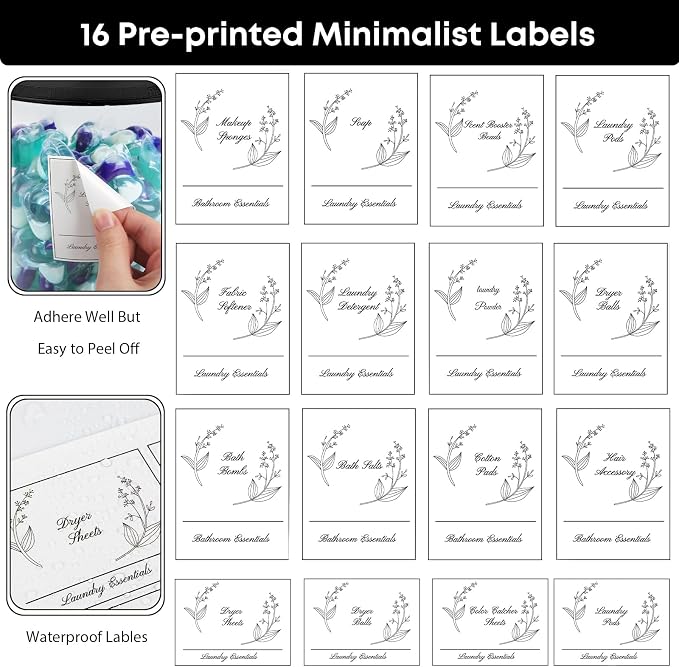 COAZEX 3 Pack Clear Laundry Powder Container & Dryer Sheet Holder - Image 6