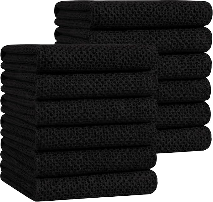 Homaxy 100% Cotton Oversized Waffle Weave Kitchen Towels 12-Pack, Ultra Soft by Homaxy