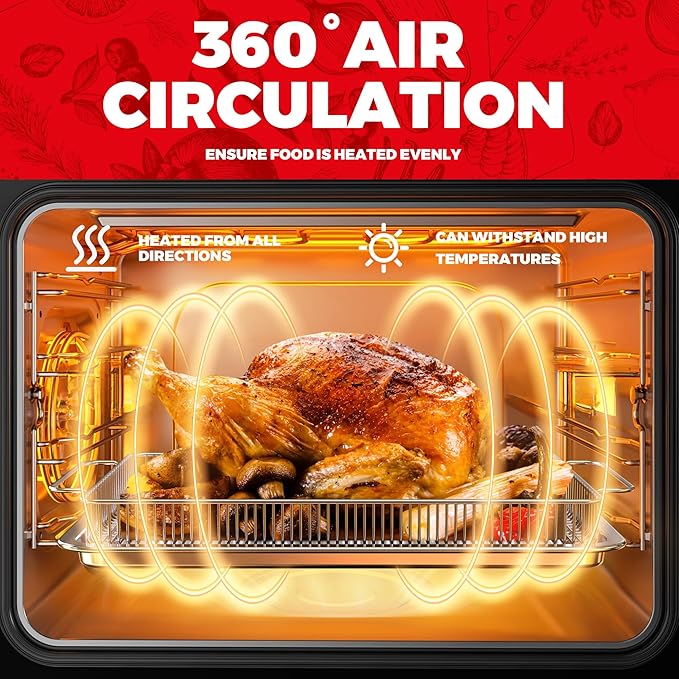 Air Fryer Basket for Oven, Air Fryer Basket and Stainless Steel Baking Tray Pant Oven Air Fryer Pan Rack for Cooking Baking Dishwasher and Broiling (13.9in * 8.8in &12.9 in * 9.7 in)