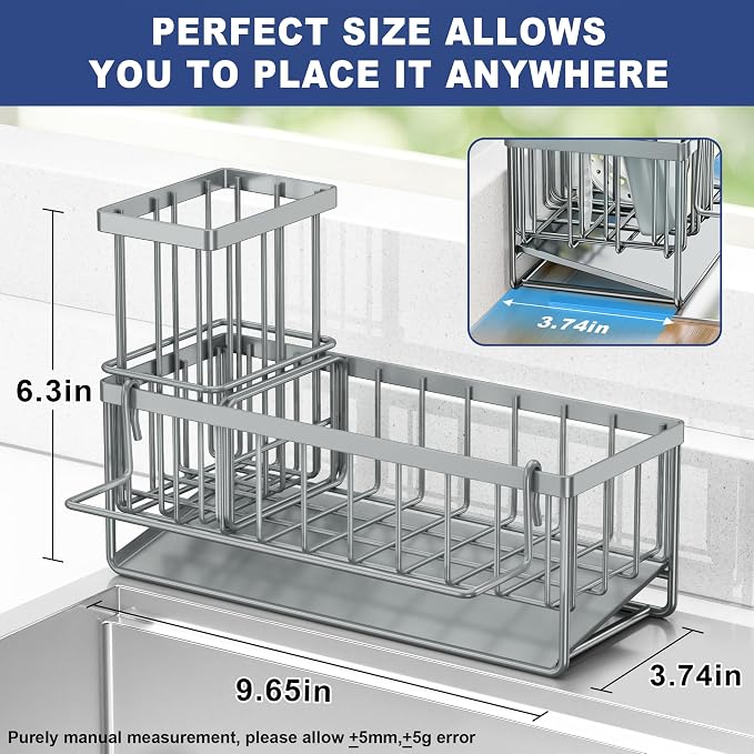 Sponge Holder for Kitchen Sink, Kitchen Sink Caddy, Kitchen Sink Sponge Holder - Image 2