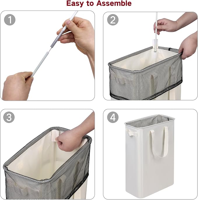 efluky Slim Laundry Basket, Narrow Laundry Hamper - Image 9
