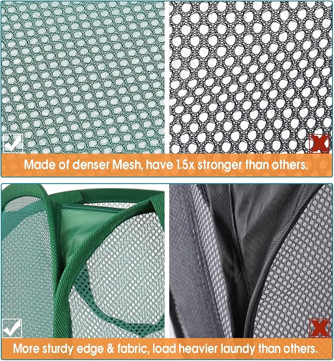 Durable Collapsible Laundry Baskets, Tear-resistant Pop Up Hamper - Image 4