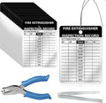 25 Pcs Waterproof Fire Extinguisher Inspection Tags 2.3 x 3 Inch Metal Aluminum with Wires and Handheld Hole Puncher Durable Metal Fire Tags for Monthly Fire Safety Check Indoor Outdoor Writeable (25)