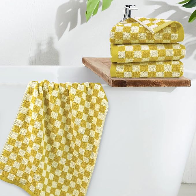 Jacquotha 4 Pcs Hand Towels for Bathroom Checkered - Image 6