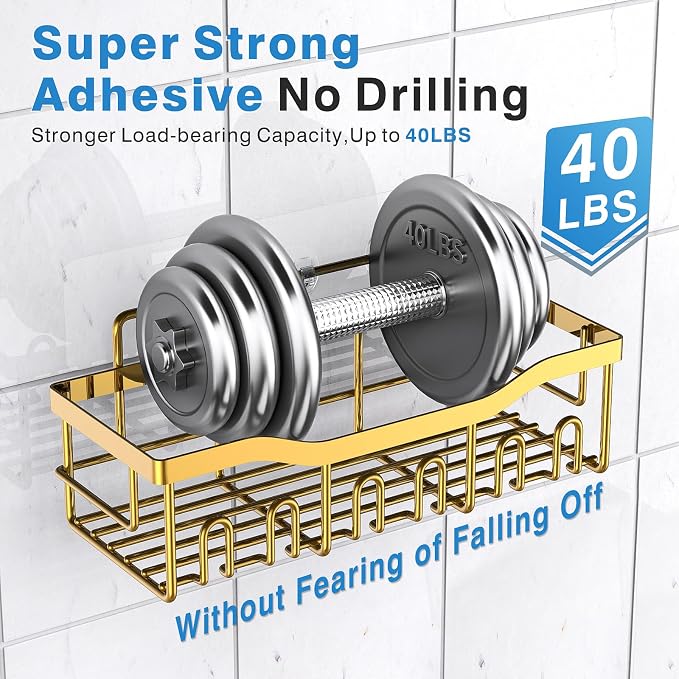 Shower Caddy 5 Pack, Adhesive Shower Organizer - Image 4