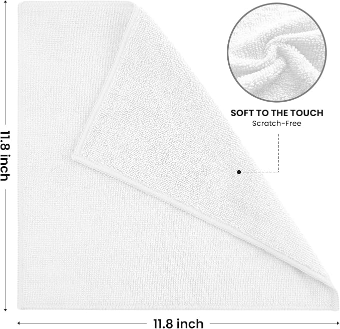 SIFANGKE Microfiber Cleaning Cloth, 12 Pack Lint-Free and Highly Absorbent Rags - Image 2