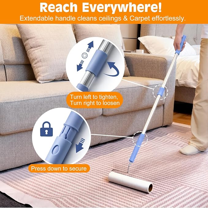 BEAH Large Lint Roller for Pet Hair Extra Sticky, 9.45''Pet Hair Removal Tool - Image 7