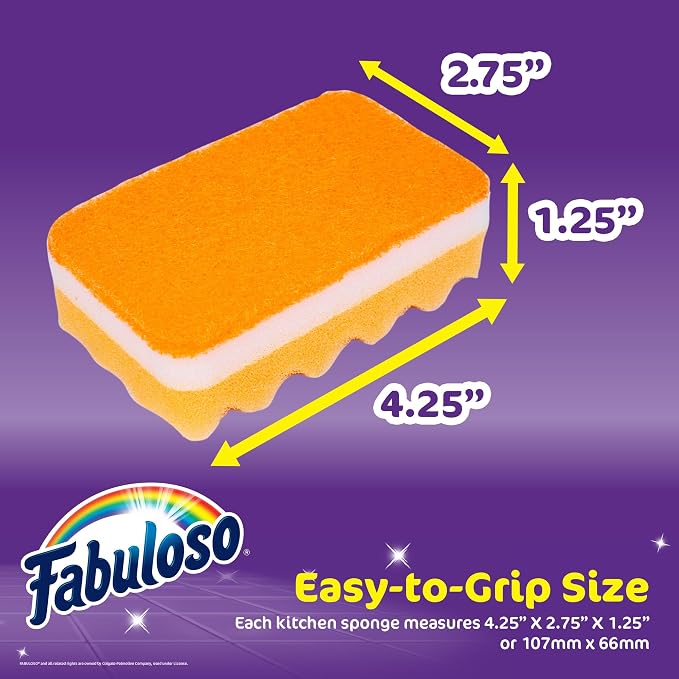 Fabuloso Scratch-Free Kitchen Dish Sponges, safe on nonstick cookware - Image 5
