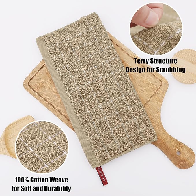 Homaxy 100% Cotton Terry Kitchen Dish Cloths, 6 Pack - Image 2