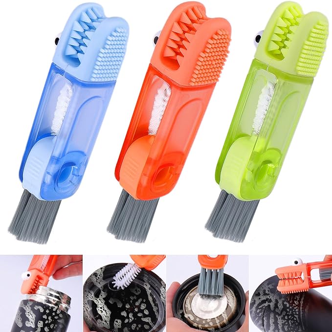 4 in 1 Cup Lid Gap Cleaning Brush Kit, 3 Pack | Multifunctional Water Bottle by XANGNIER