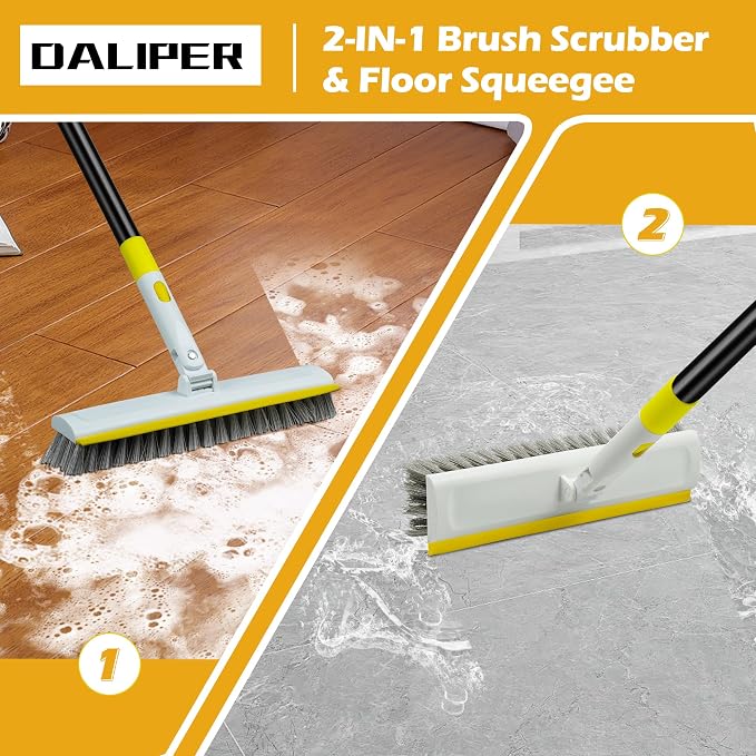 Floor Scrub Brush with 180° Rotating 50" Long Handle - Image 2