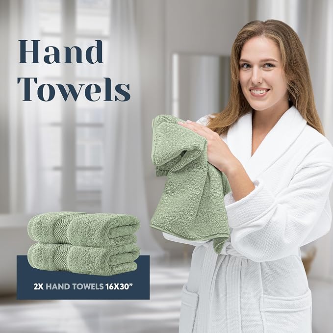White Classic Luxury Bath Towel Set of 8 Pieces - Image 6