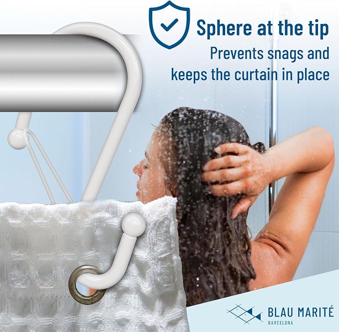 12 Decorative Metal Shower Curtain Hooks, S-Shaped Hooks - Image 4