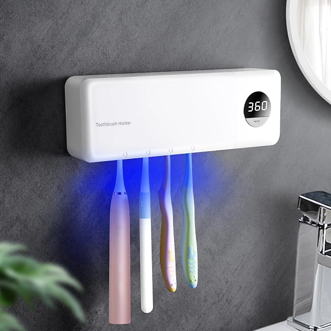 Auntyfey Sanitizeri Toothbrush Holder, Sanitizeri Toothbrush Cleaner | 2000mAh by AuntyFey
