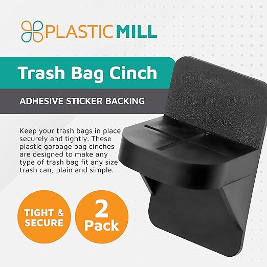 PlasticMill Trash Bags Cinch Black, 2 Pack, To Hold Garbage Bags In Place.May - Image 3