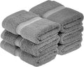 Superior Egyptian Cotton Plush & Absorbent, Face Towel Set of 6, Charcoal | by SUPERIOR
