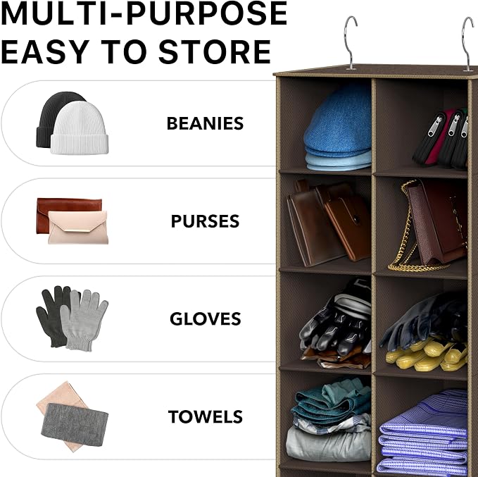 Simple Houseware 20 Section Shelves Hanging Shoes Organizer, 10 Tier, Holds Up - Image 7