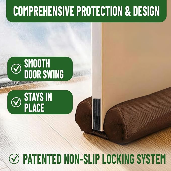Evelots Door Draft Stopper, Covers Door Gaps up to 2 Inches, Door Noise Blocker - Image 7