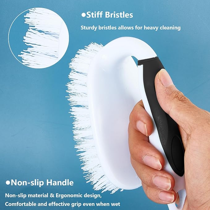Scrub Brush Set, 4 Pack Deep Cleaning Brush Kit, 2 Tile & Grout Brush - Image 5
