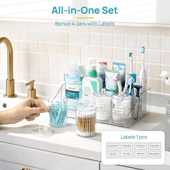 Vtopmart 5 PCS Bathroom Countertop Organizer Sets - Image 3