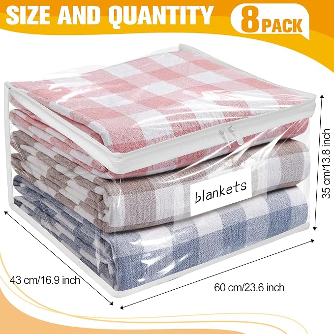 Plastic Storage Bags with Easy-Glide Zipper, Durable Clear Vinyl Zippered - Image 3
