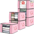 6 Pack Storage Bags for Clothes Blanket Storage Bins by Fabtotes