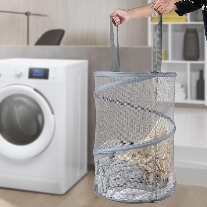Seiritex Mesh Popup Laundry Hamper 115L Collapsible Laundry Basket Extra Large - Image 3