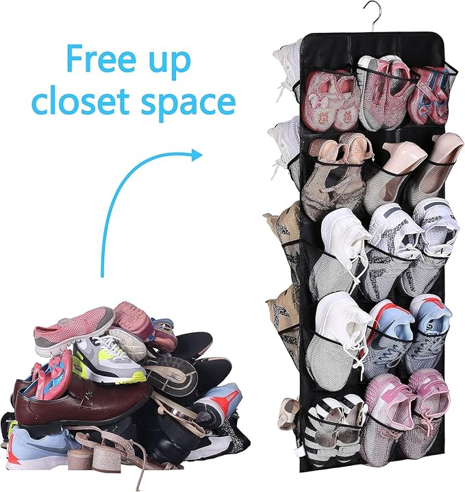 MISSLO 30 Large Pockets Dual Sided Hanging Shoe Rack - Image 6