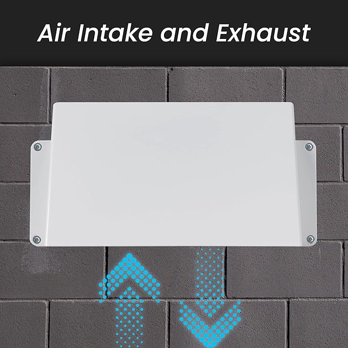 Repa Market 10 x 3 Inch Black Galvanized Steel Vent Cover - Duct Exhaust/Inlet Rain Deflector - Weatherproof Guard for Ventilation Systems/Indoor/Outdoor Vent Hood/Air Vent Grille Protection Roof