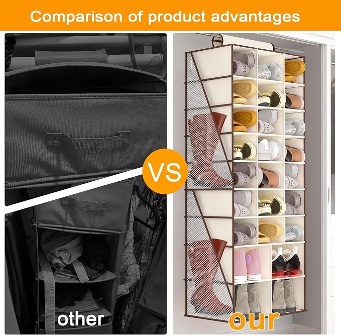 Hanging Shoe Organizer for Closet-Collapsible Storage Rack - Image 7