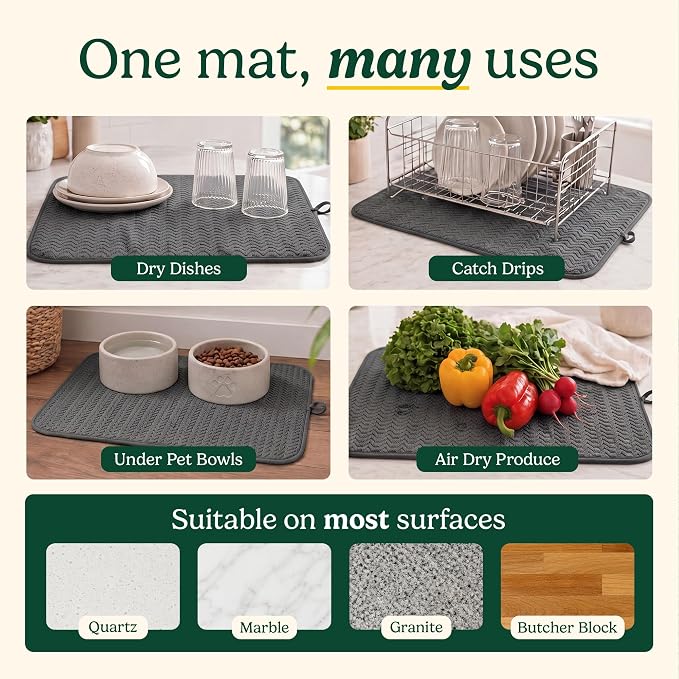 Cuisinart Dish Drying Mat for Kitchen Counter, quick-dry microfiber, machine - Image 7