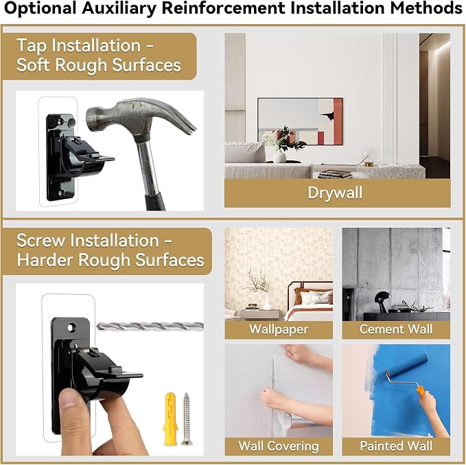 4 Pack Adhesive Curtain Rod Holders, No Drill Curtain Rod Brackets | Renter - Image 5