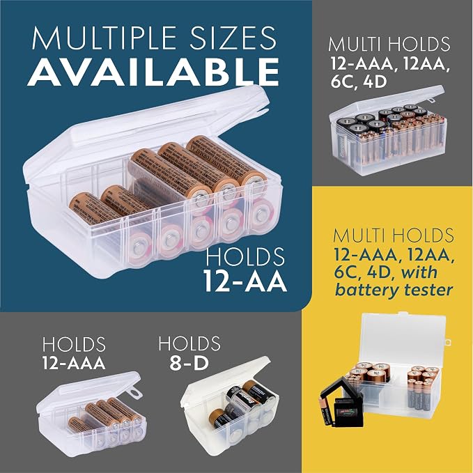 Dial Industries Battery Storage Organizer Case, Holds 12 AA | Keeps loose - Image 2