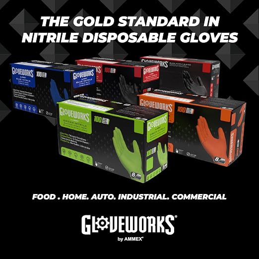 GLOVEWORKS Nitrile Gloves Disposable 5 mil Black Size XXL Box of 100 - Image 6
