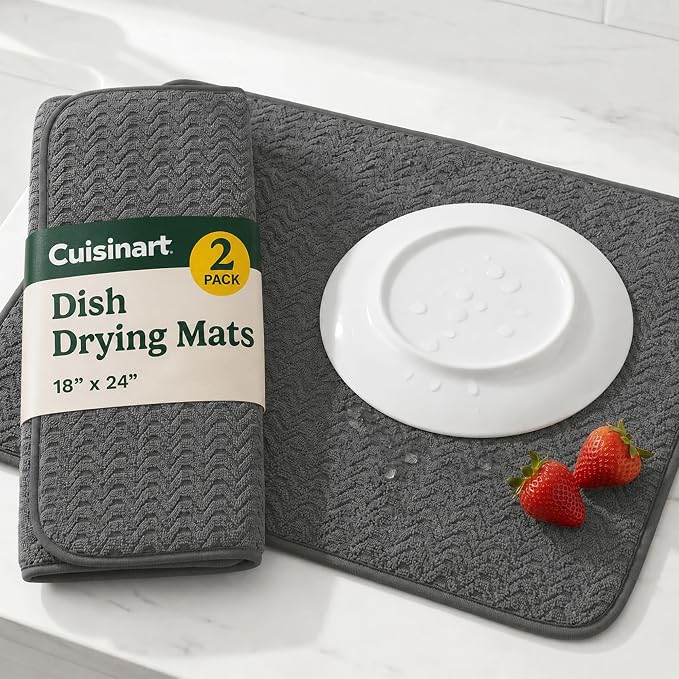Cuisinart Dish Drying Mat for Kitchen Counter, quick-dry microfiber, machine by BestBrands