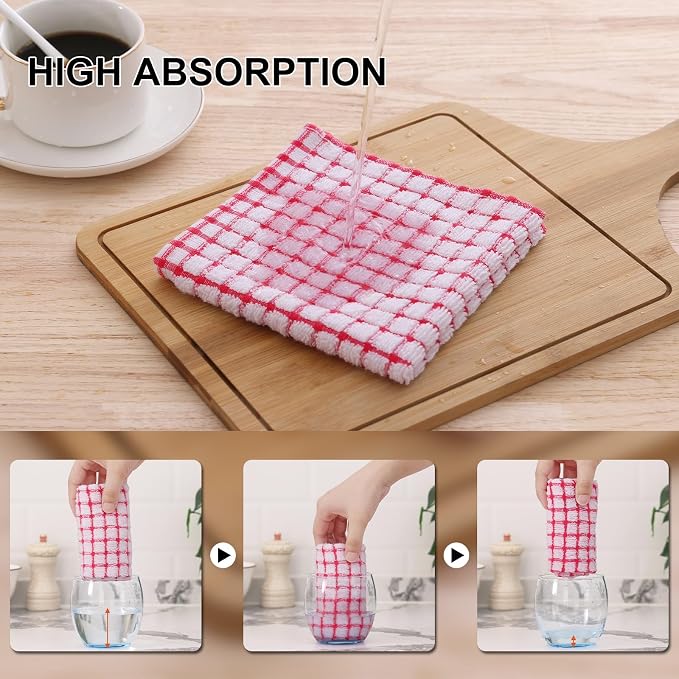 Kitinjoy Cotton 24 Pack Terry Kitchen Towels, Mix Colour - Image 3